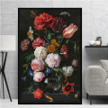 Classical Flowers in a Glass Vase Canvas Painting On the Wall Poster Prints Classical Flowers Picture Wall Decor For Living Room