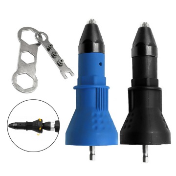 7Pcs/Set Electric Riveter Nut Riveting Tool Cordless Riveting Drill Adaptor Insert Nut Tool with Wrench&Nuts 2.4- 4.8