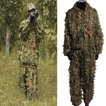 3D Hunting Bionic Jackets And Pants Camouflage Clothing Outdoor Hunting Bird Watching Shooting Game Maple Camouflage