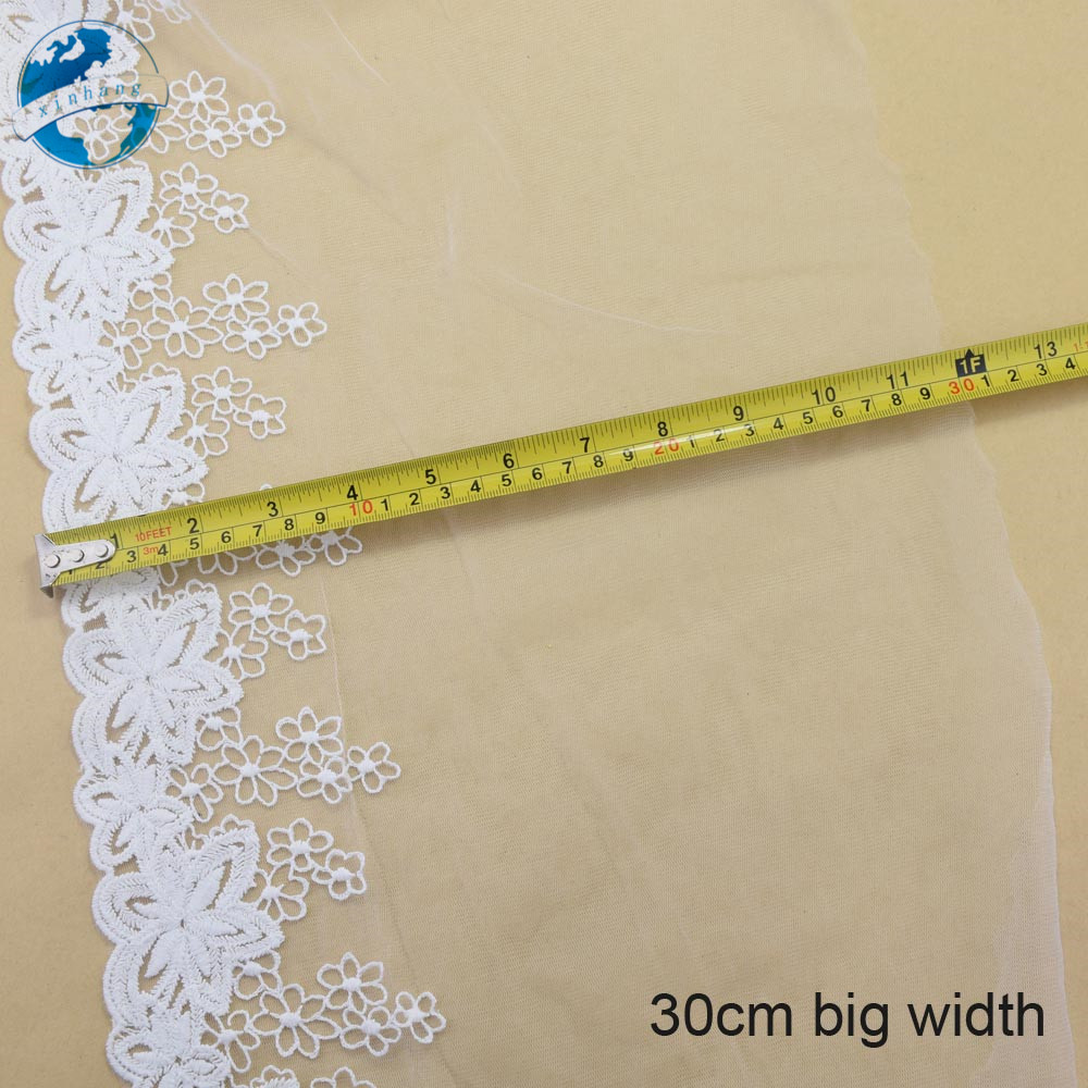 3yards 30cm width Cotton embroid sewing ribbon guipure lace fabric trim diy craft supply wedding Accessories african lace#3186