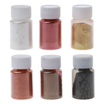 6 Color Metal Tones Mica Pearl Powder Pigment Jewelescent Set Cosmetic Grade Metallic Dye Paint Epoxy Resin Art Making dropship