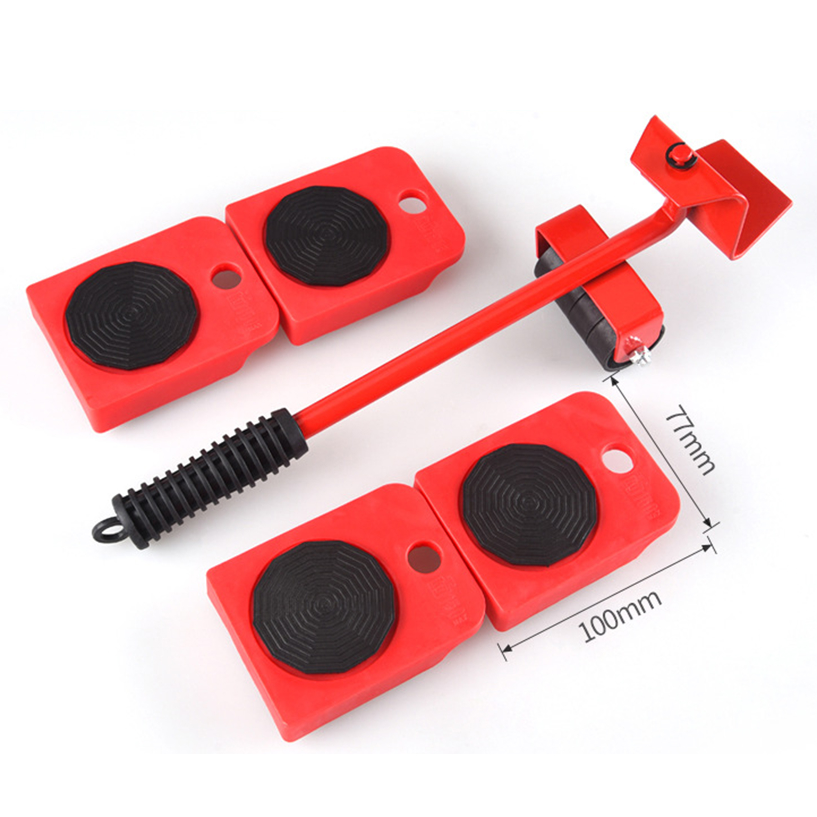 5pcs/set Furniture Lifter Sliders Kit Furniture Roller Move Tool Wheel Bar Mover Device Lifting System Tools for home