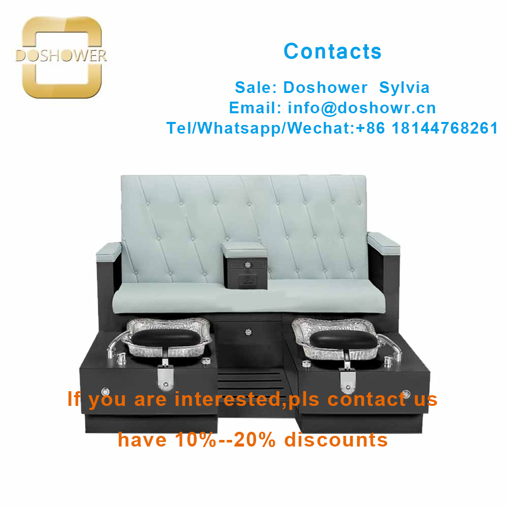 Spa bench with color glass bowl for manicure and pedicure chair comfortable