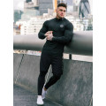 New Men Fitness Three-Piece Bodybuilding Cycling Stretch Tracksuits Tight Long Sleeve Sportswears+Men's 2 in 1 Leggings pants