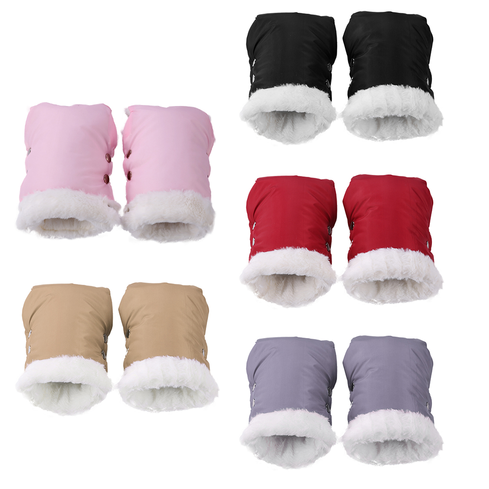 Winter Warm Stroller Gloves Waterproof Baby Cart Fleece Hand Muff Mittens Baby Buggy Clutch Cart Muff Glove 1 Pair