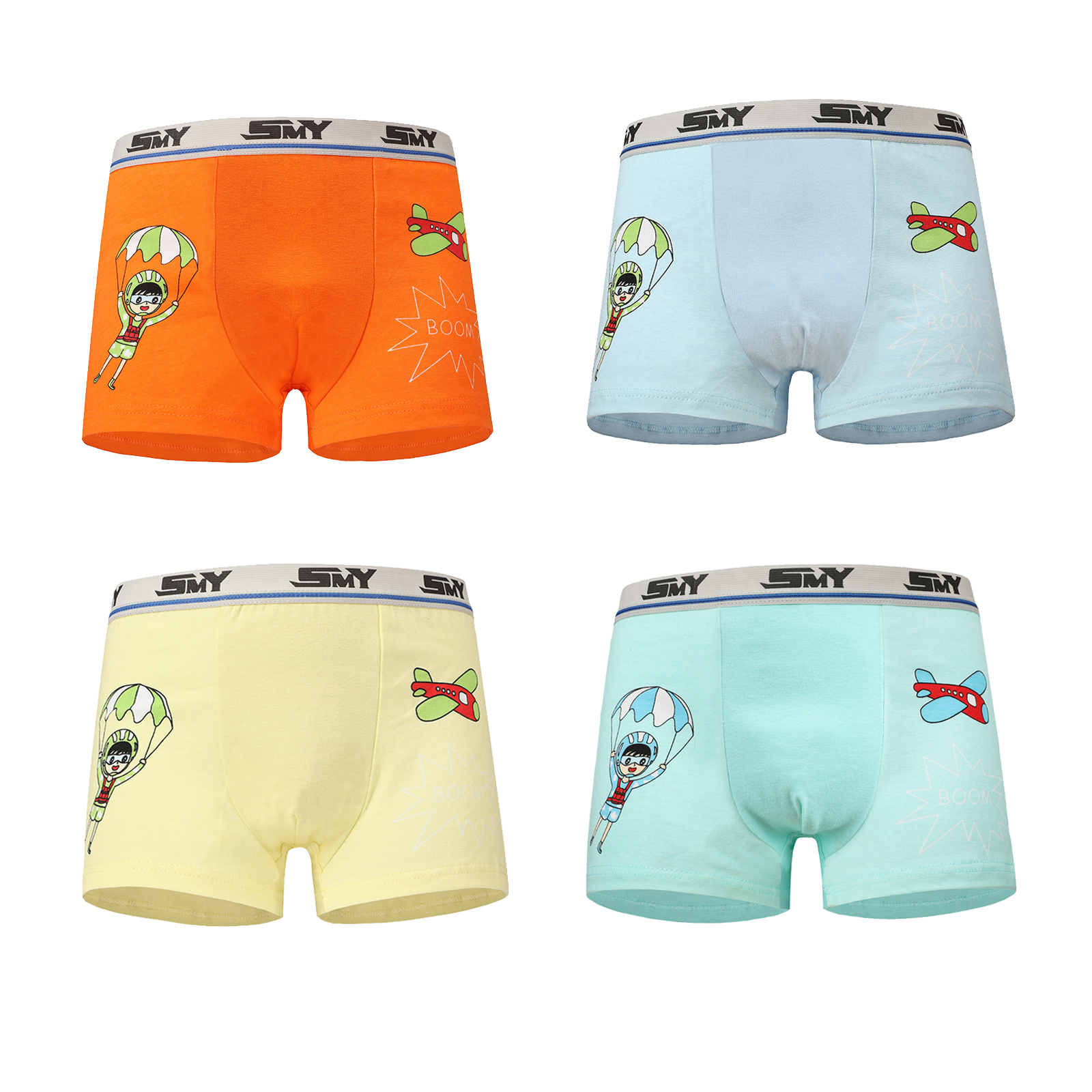 4 Pcs/ boys underwear kids teen panties cartoon Boy Boxers cotton Stripes Teenager Underpants Children's Shorts Panties for Baby