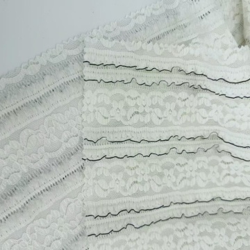 Stretchy Floral Stripe Knit Lace Fabric