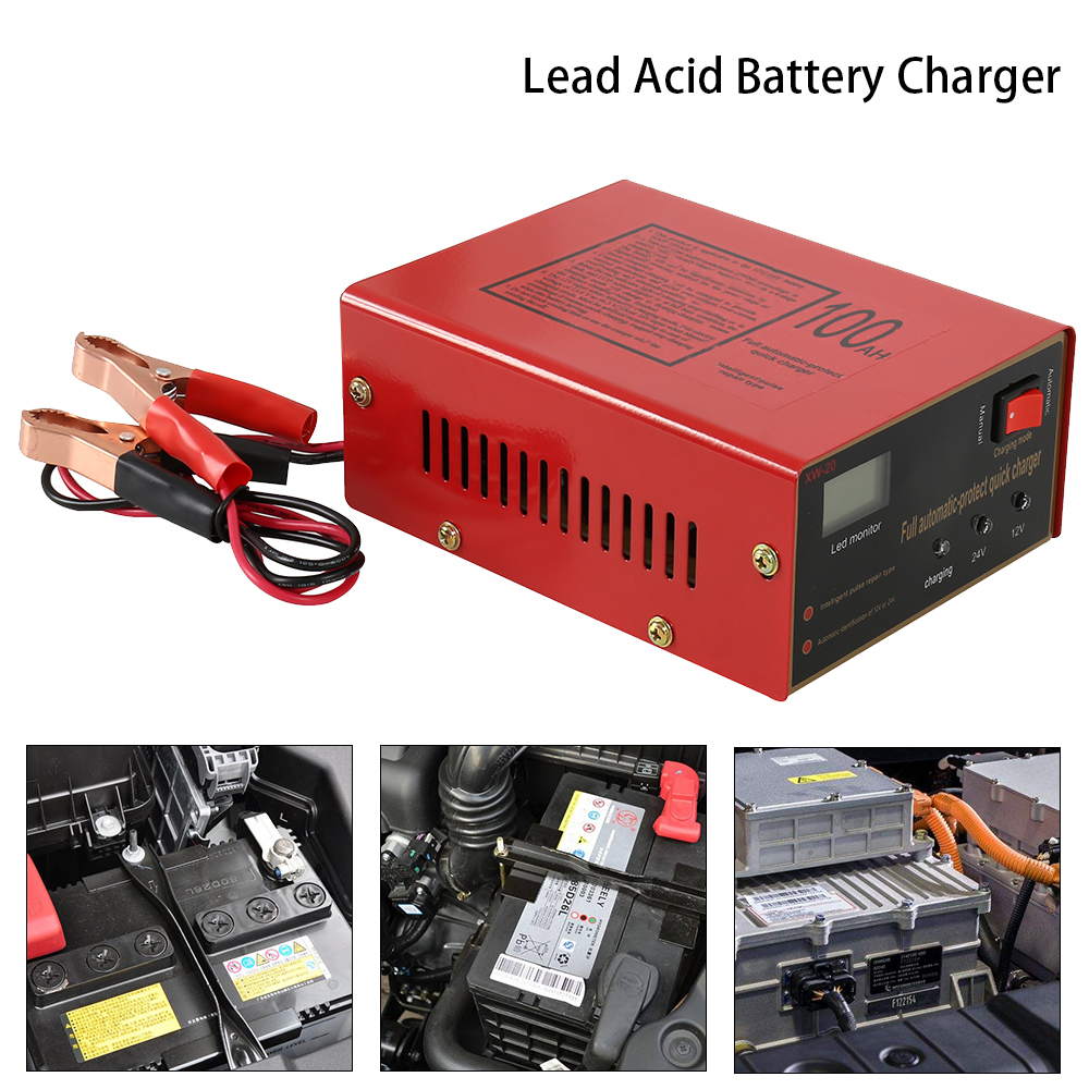 12V/24V 10A 6-105AH Universal Car Battery Charger Motorcycle Battery Charger Lead Acid Battery Charger