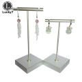 Stainless Steel Jewelry Display Earrings Stand Holder T Bar Jewelry Rack Display Organizer Storage Showcase 2 Size