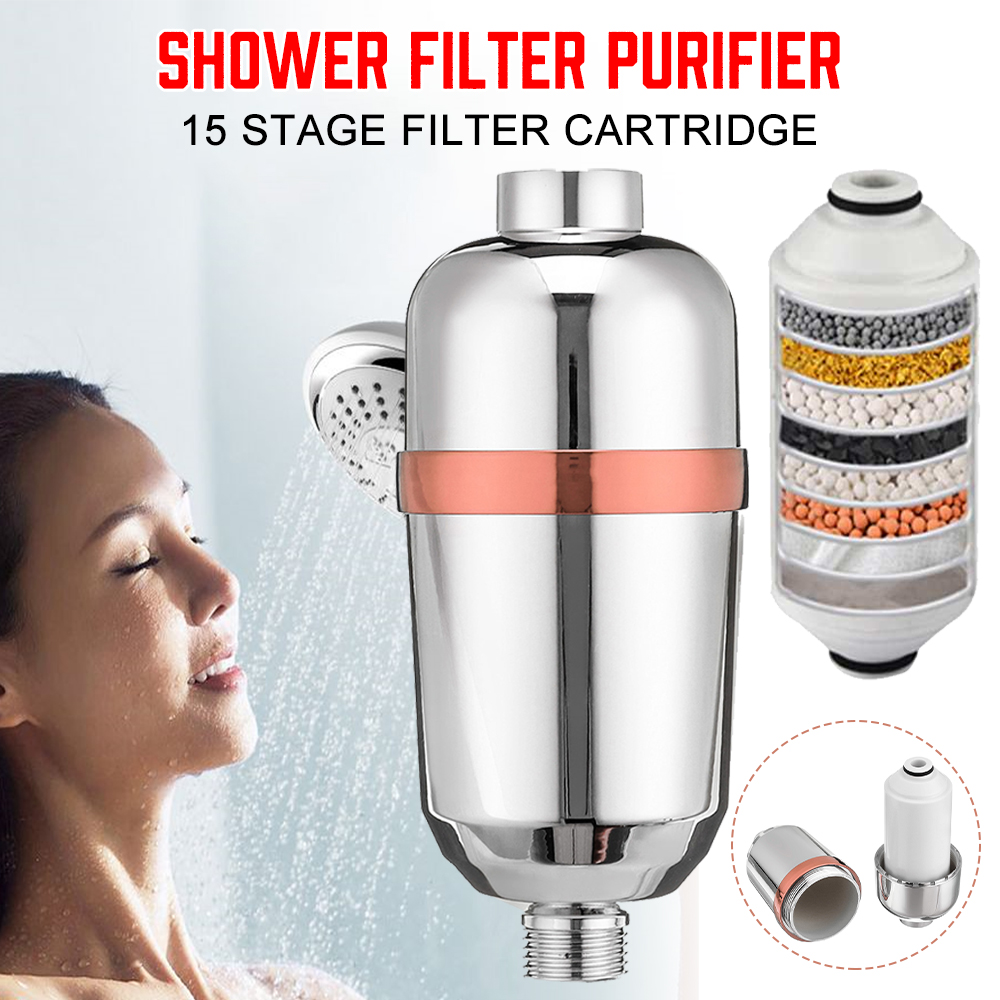 5/15 Level Water Filter Purifier Bathroom Shower Filter Bathing Water Treatment Health Softener Chlorine Removal Water Purifiers