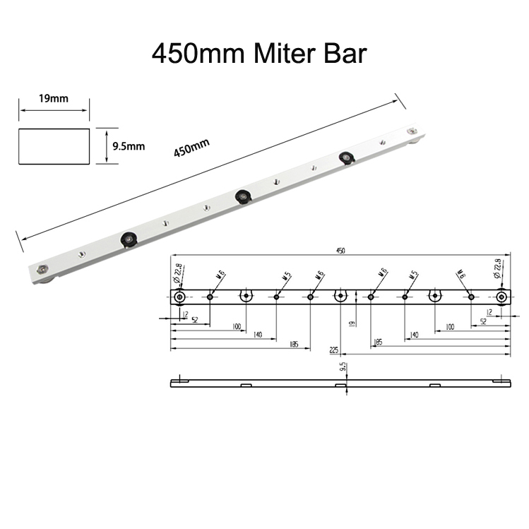 Aluminium Alloy T-slot Slide Track Miter Gauge Rod Track Jig Fixture Woodworking Miter Bar Slider Table SawT-track Slot Miter