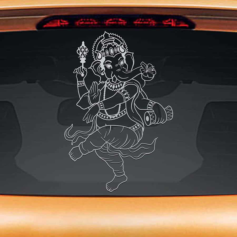 Happy Dancing Ganesha Art Murals Car Stickers Vinyl Car Rear Glass Sticker Creative Cars Side L1203
