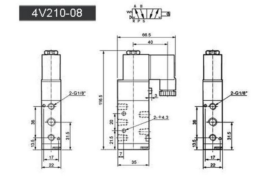 5 Way 2 Position Airtac Electric Solenoid Valve 4V210-08 DC 24V DC12V AC110V AC220V 1/4" Port Size