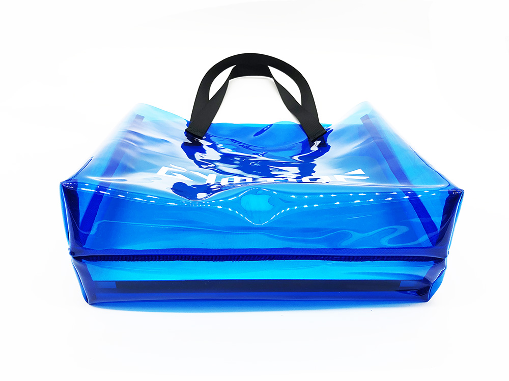 Clear tote bag PVC vinyl shopping handbag promotional bag available for custom