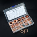 150PCS Copper Washer Gasket Nut and Bolt Set Flat Ring Seal Assortment Kit M5 M6 M8 M10 M12 M14 M16 M18 for Sump Plugs Water