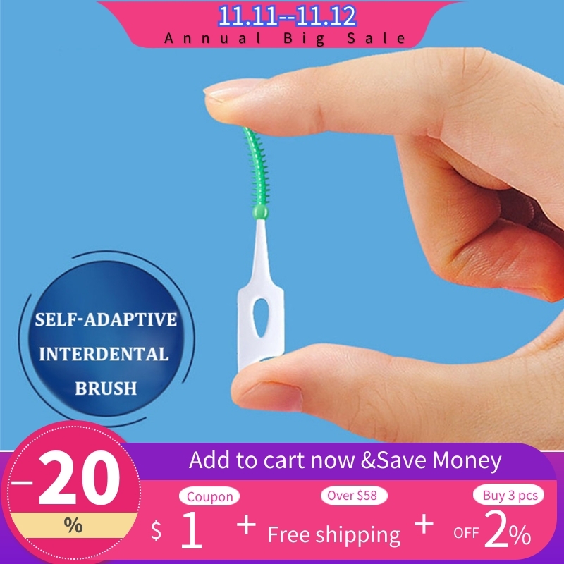 40pcs silicone interdental brush refill tooth pick cleaning between teeth soft Adult interdental brush oral care dental tool
