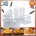 23.5cm*10.5cm*10cm Stainless steel fryer screen frame square filter net encrypt colander shaped Frying basket fryers meshed