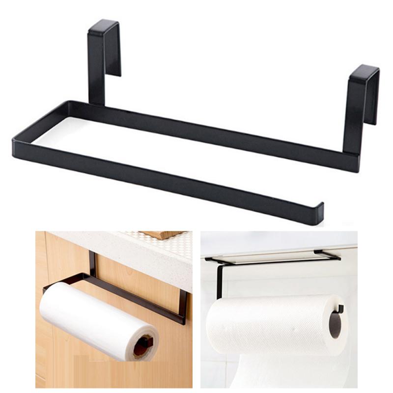 Door Hanging Roll Paper Holder Wrought Iron Bathroom Toilet Paper Holder Towel Rack Organizer Kitchen Storage Rack Dropshipping