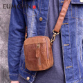 AETOO Casual cowhide leather messenger bag small shoulder bag men mini bag genuine leather summer flaps phone bags