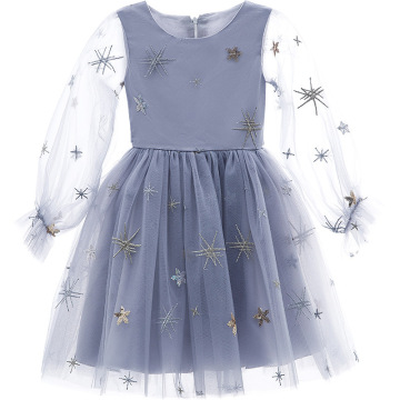 Children's Elegant Piano Costumes 2020 Autumn New Girls Dresses Girls Long-sleeved Tulle Fairy Dresses Kids Dresses 4-12 Years