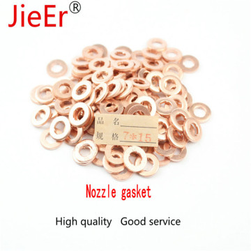 100 pcs/ lot F00VC17504(7mm*15***2mm) for INJECTOR NOZZLE COPPER washer F 00V C17 504