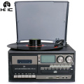 3 Speed Bluetooth Vinyl Record Player Vintage Turntable CD&Cassette Player AM/FM Radio USB Recorder Aux-in RCA Line-out