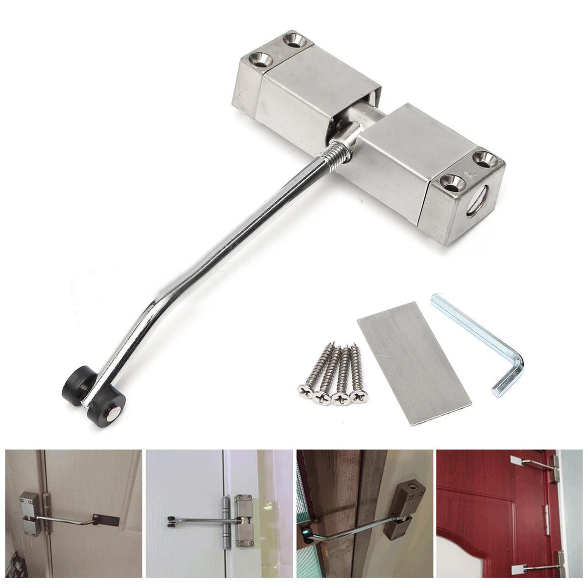 Automatic Mounted Spring Door Closer Stainless Steel Adjustable Surface Door Closer 160x96x20mm