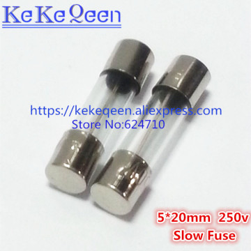 20pcs/Box 5*20mm 0.2A 250V Slow Fuse 5*20 T0.2A 200mA T200mA 250V Glass Fuse 5mm*20mm