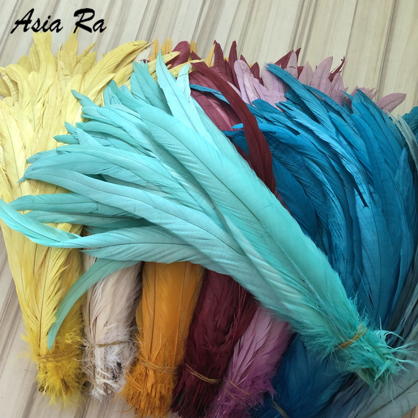 50-500pcs per lot Natural chicken tail feathers 10-12 inch 25-30 cm Rooster cock coque feather DIY wedding carnival decorations