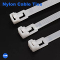 White Releasable nylon cable ties 8*150/200/250/300/400/450may loose slipknot tie reusable packaging Plastic Zip Tie wrap Strap