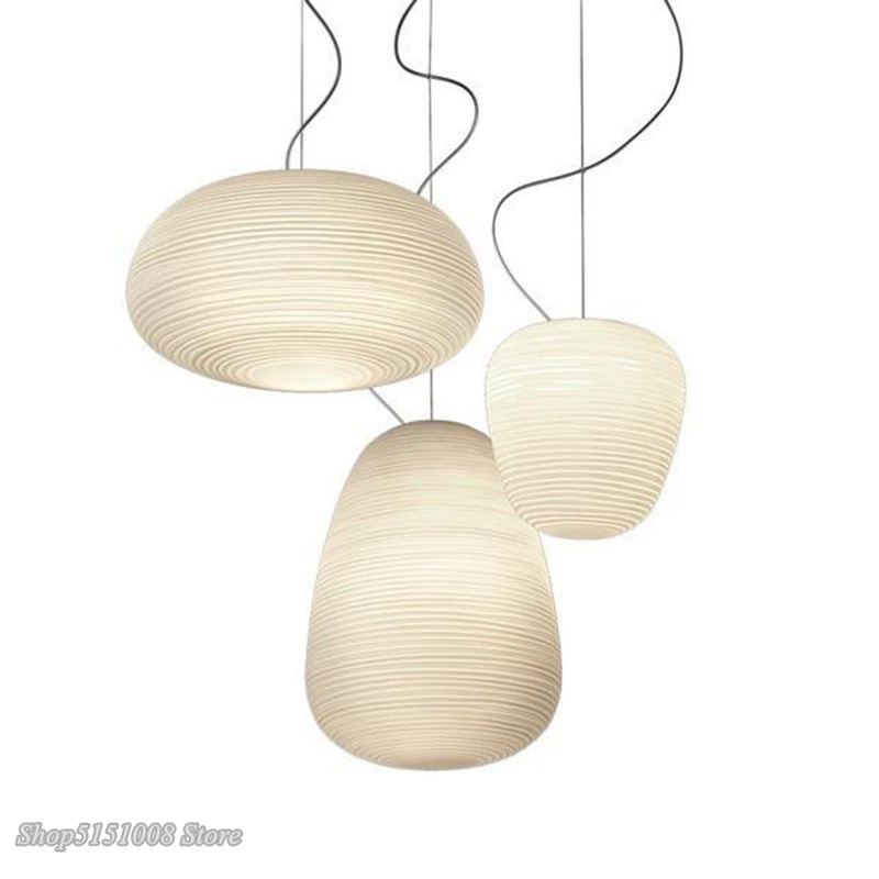 Nordic Creative Pendant Lights milky White Glass Whorls Kitchen Hanging Lamps Luminaria Dining Living Room home decor Fixtures