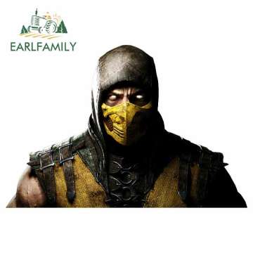 EARLFAMILY 13cm x 8.8cm Mortal-Kombat Fine Decal Waterproof Funny Graffiti Sunscreen Sticker 3D Car Stickers Van Decoration