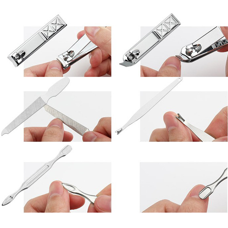 18 PCS Nail Clippers Cutter Set Stainless Steel Pedicure Professional Nail Clipper Set Cuticle Eagle Hook Tweezer Manicure Beaut