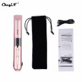 CkeyiN LED Mini USB Cordless Heating Hair Straightener Hair curler Travel Flat Irons Portable Straightening Hair Large Wave Iron