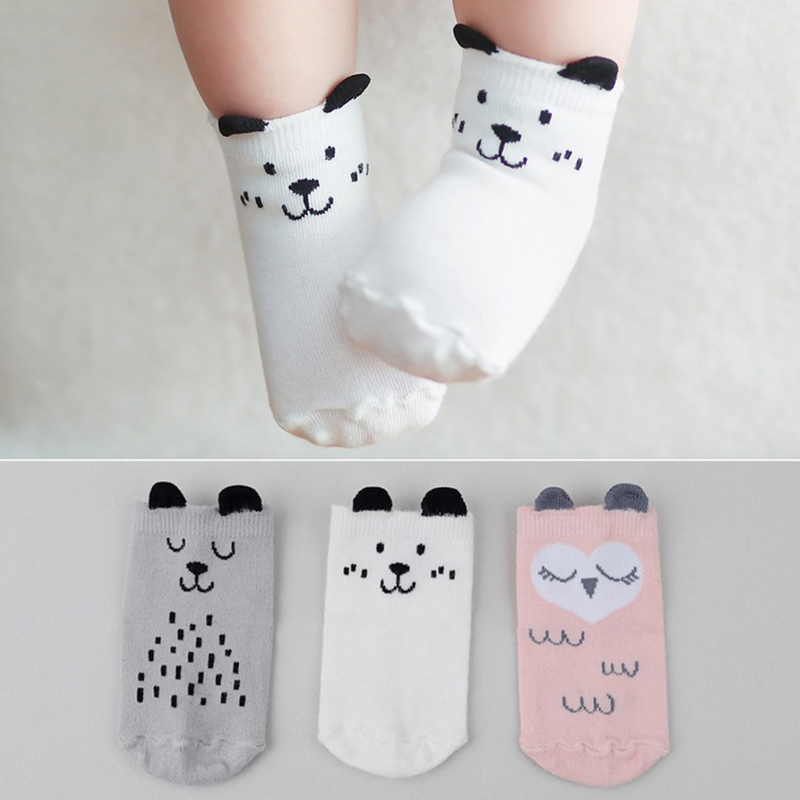 Baby Socks Spring Autumn Newborn Baby Boys Girls Cotton Cute Cartoon Toddler Asymmetry Anti-slip Socks For Babies Winter TXTB1