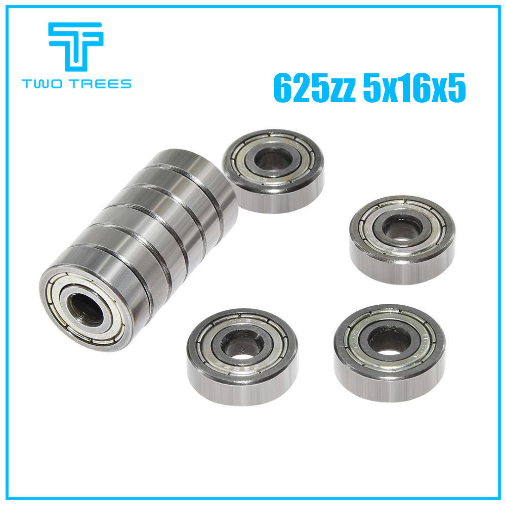 10PCS/lot Flange Ball Bearing 623zz 624zz 625zz Deep Groove Flanged Pulley Wheel for 3D Printers Parts