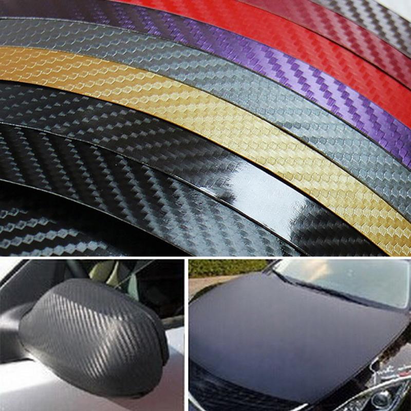 127 Cm * 10 Cm 3D Carbon Fiber Car Color Film Body Sticker Car Decoration Stickers (10 Colors Optional) Noble And Luxurious