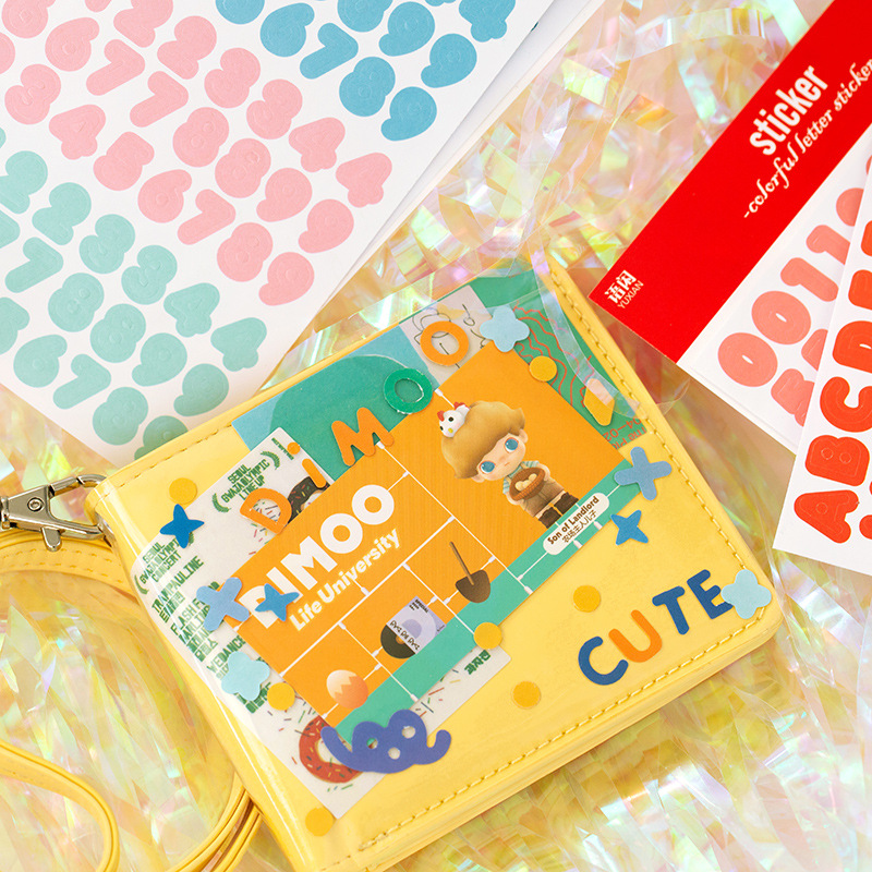 Ins Rainbow Colour Alphanumeric Label Sticker 2 Sheets Notebook Stationery Album Diy Creative Decorative Stickers Scrapbooking