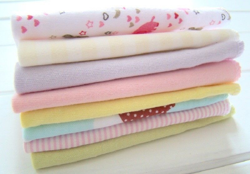 8pcs/Pack New Baby Boys Girls Bibs Saliva Towel Newborn Face Washers Hand Towel Cotton Feeding Wipe Wash Cloth Random Color