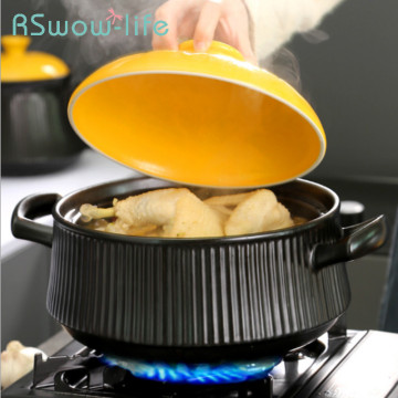 Household Gas Cooker Soup Stone Pot High Temperature Resistant Large Capacity Health Pot Ceramic Soup Pot For Kitchen Utensils