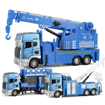 Sound Light City Service Tower Crane Trucks Alloy Police Flatbed Trailer Garbage Truck Educational Toy Car for Boy Children Y184