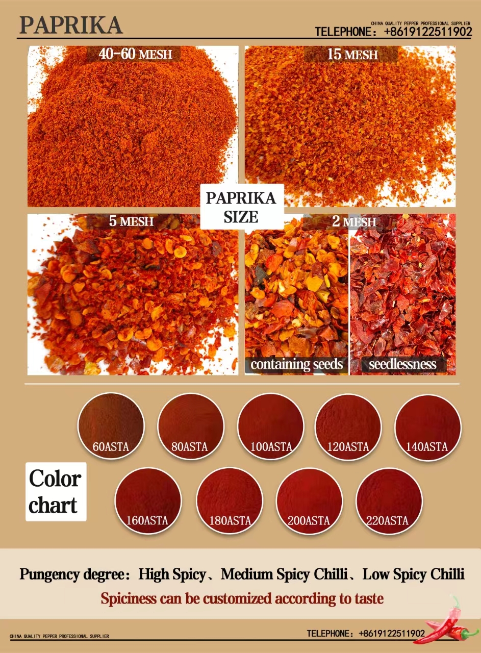 Paprika Size Color