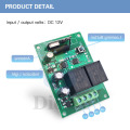 433MHz Universal Wireless Remote Control DC 12V 10A 2CH rf Relay Receiver and 2 Transmitters for remote Door/garage/motor switch