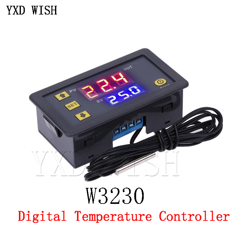 W3230 Digital Temperature Controller DC12V 24V AC110V-220V 20A LED Display Thermostat With Heating/Cooling Control Instrument