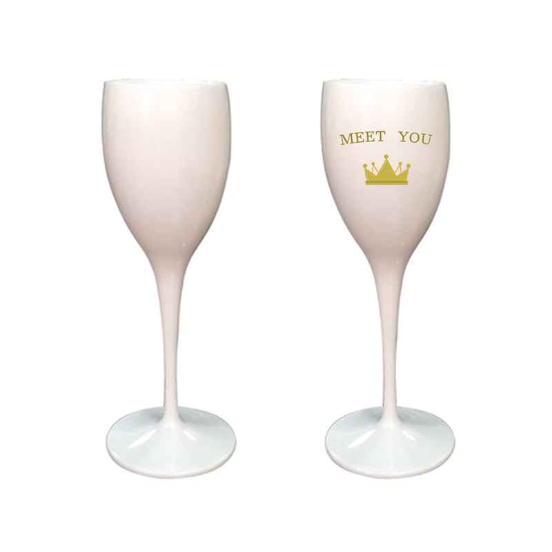 White Acrylic Champagne Glass Durable Flutes Glasses Plastic Wine Glasses Dishwasher-safe Transparent Wine Glasses Unbreakable