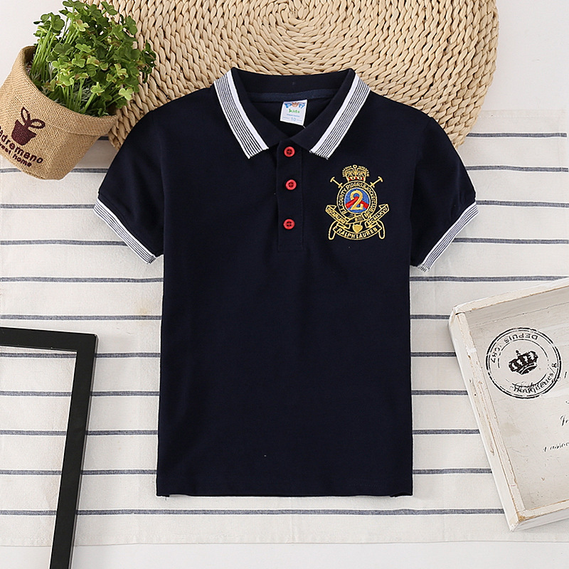 Kids Polo Shirt Cotton Short Sleeve Boys Shirts Baby Boy Sports Shirt Tops Breathable Children Clothes 3-16 Years Children Tee