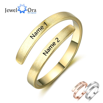 Personalized Ring Customize Engraved Names 3 Colors Available Adjustable Rings for Women Anniversary Jewelry (JewelOra RI103498)