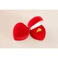 Elegant Heart-Shaped Velvet Ring Paper Box