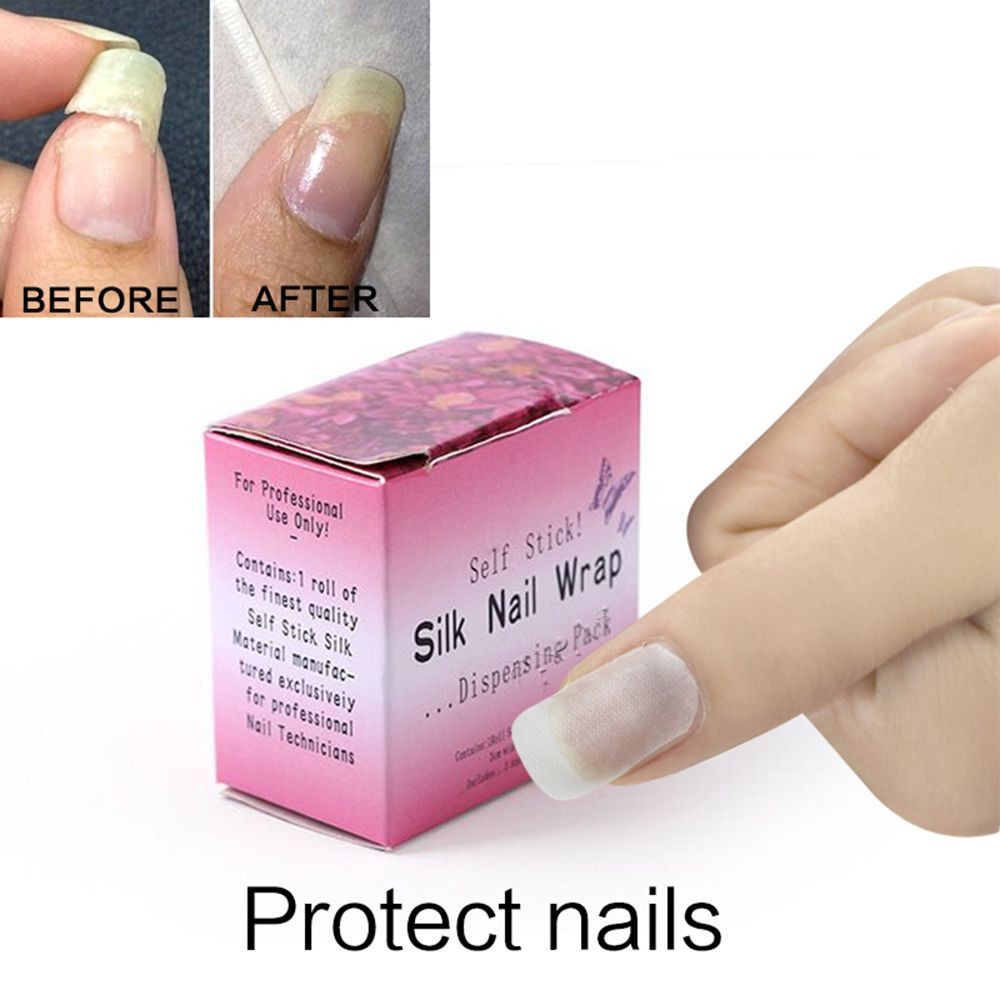 1 Roll Repair Nail Fiberglass Silk Wrap Self Adhesive UV Gel Building Fiber French Manicure Tools DIY Nail Forms Extension Tips