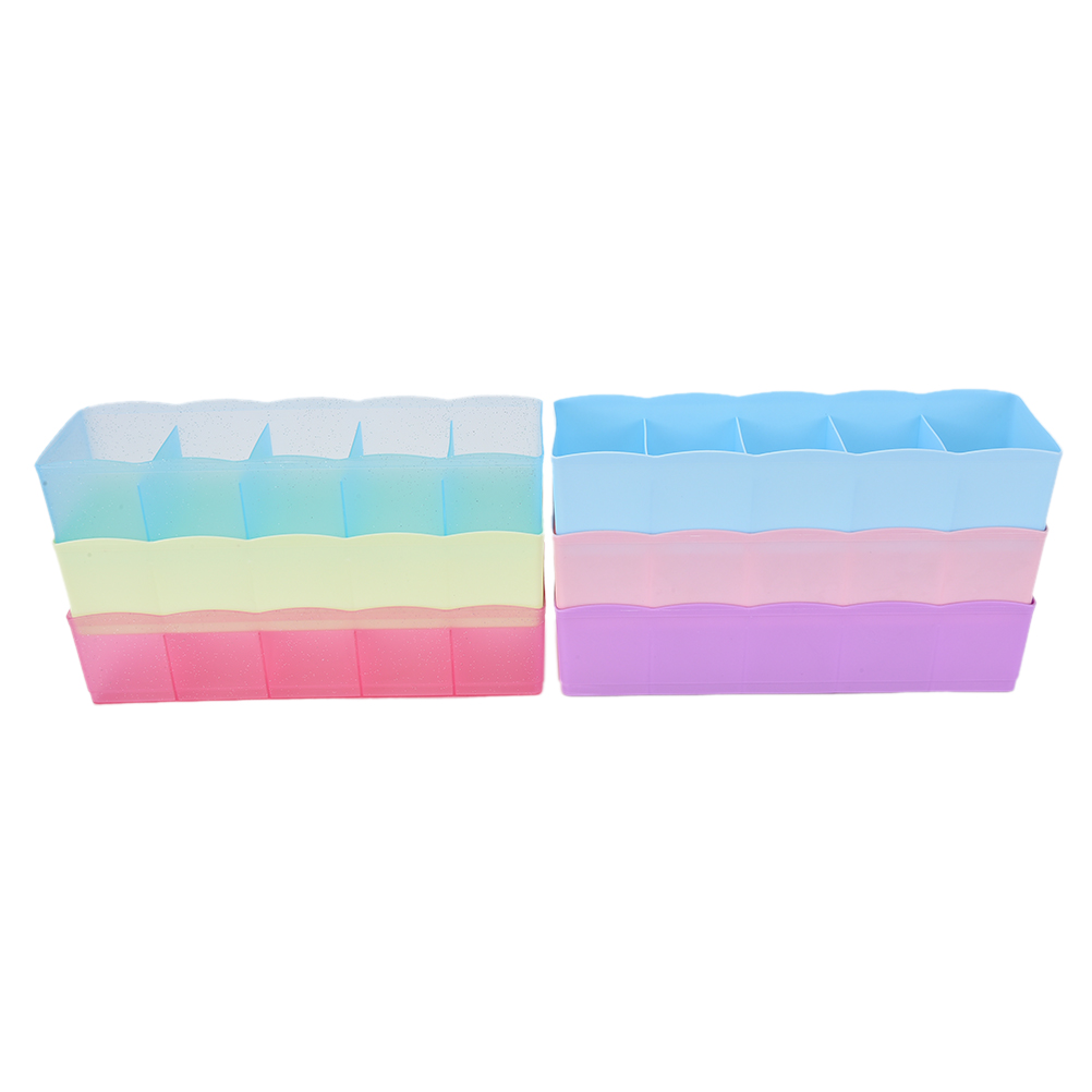 1 pcs 5 Grid Multipurpose Divider Storage Box Underwear Jewelry Socks Ties Storage Box Cosmetic Desktop household Storage Boxes